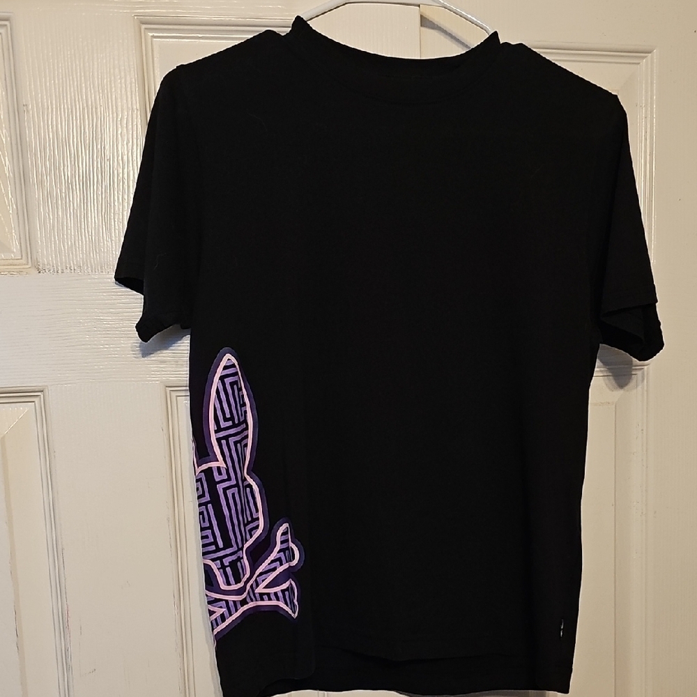 Kids Black T-Shirt with Purple Graphic